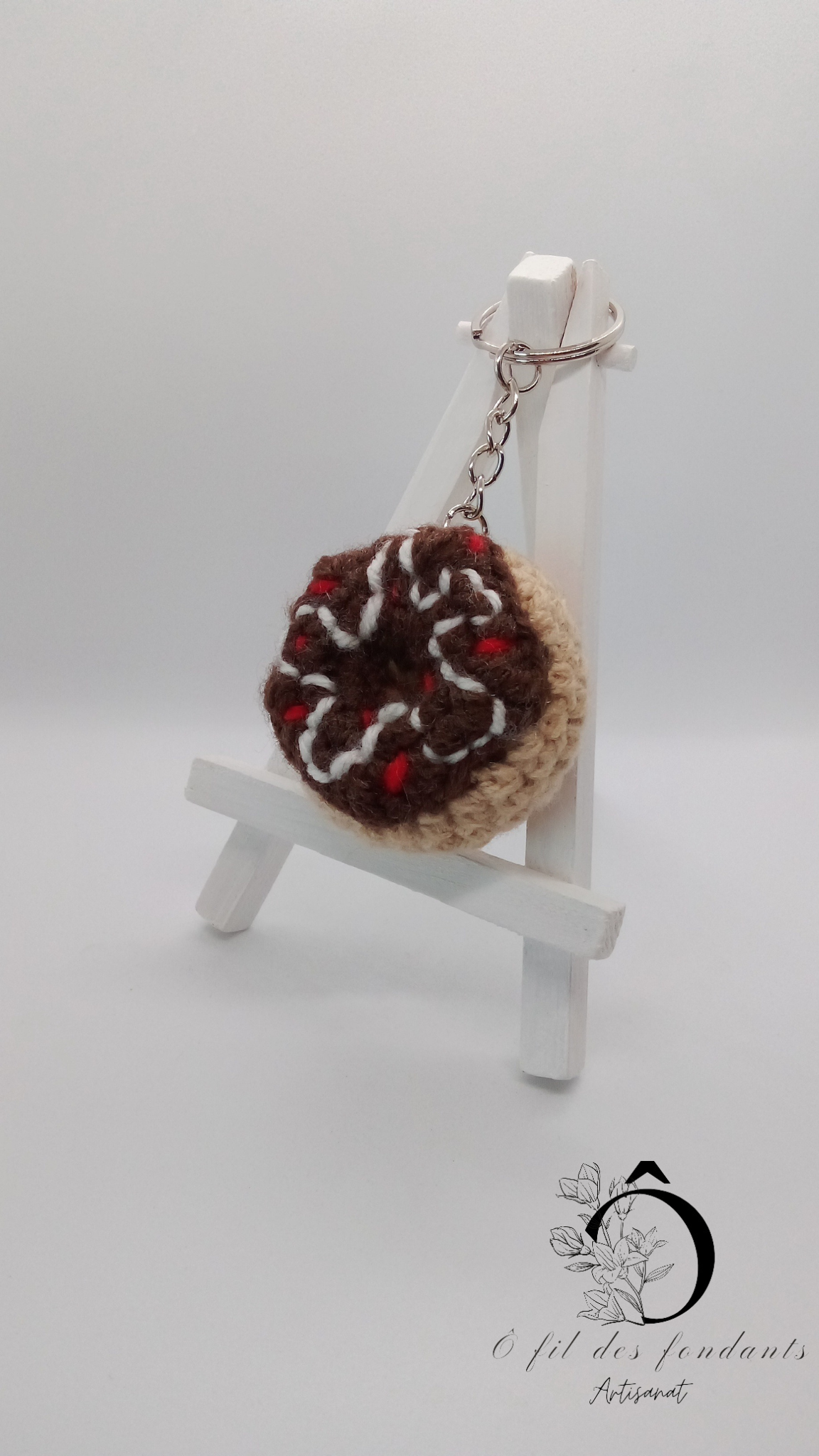 Porte clés Donut au chocolat 🍩