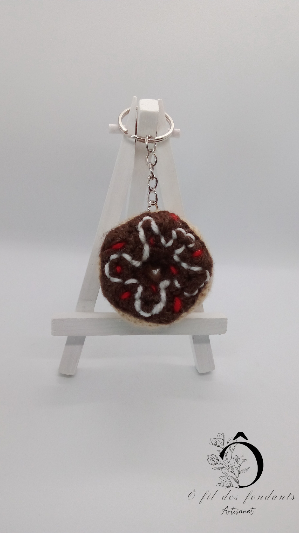 Porte clés Donut au chocolat 🍩
