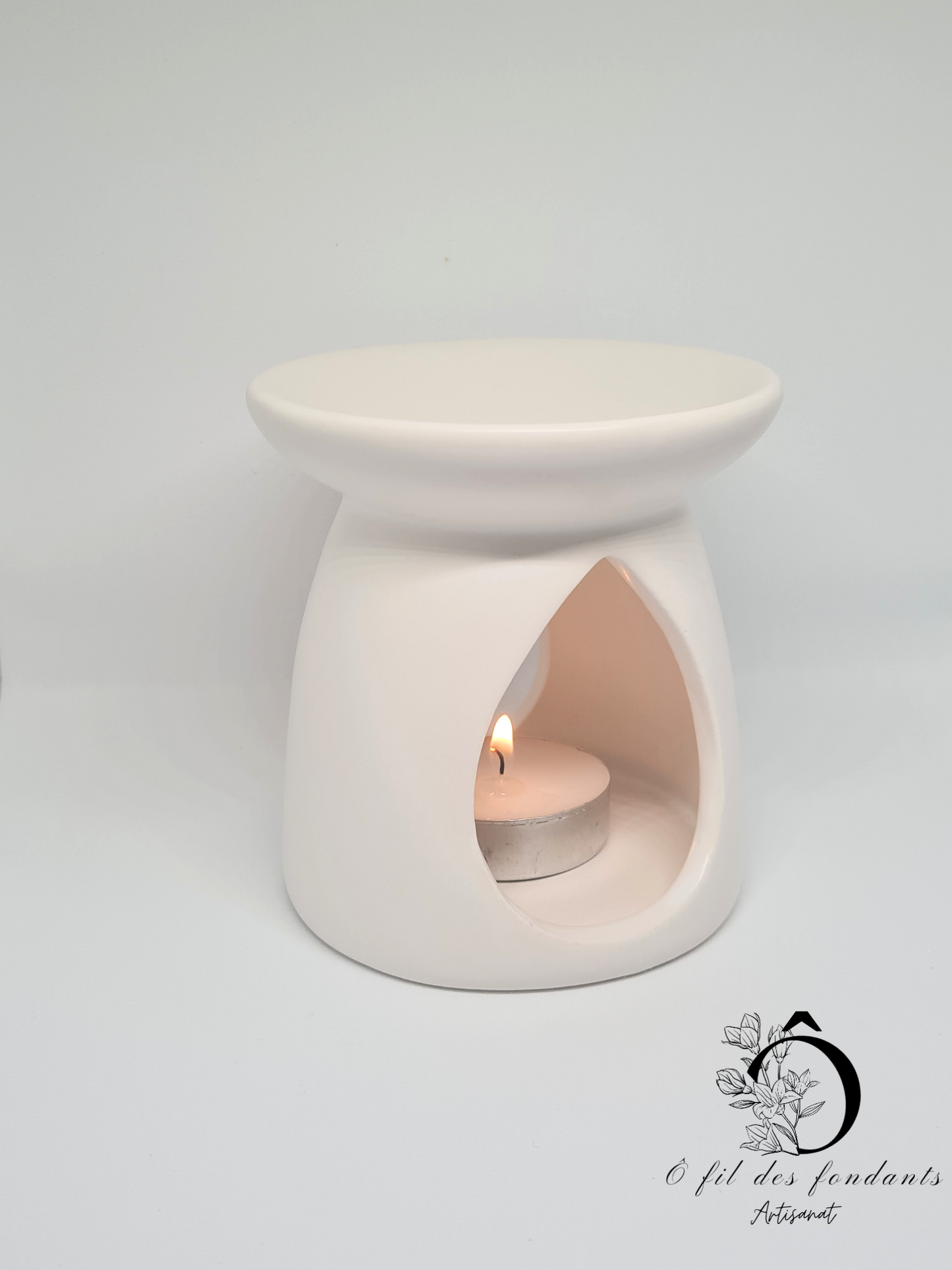 Brûle parfum Blanc Mate en céramique