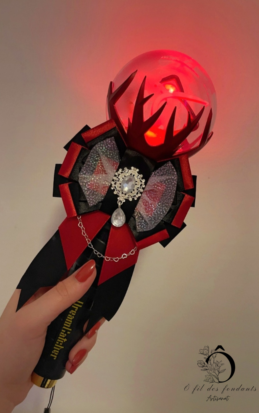 Noeud Ribbon Lightstick Noir & Rouge