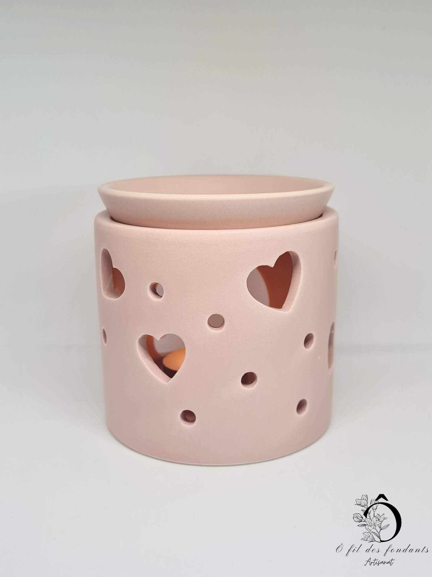 Brûle parfum Rose en céramique