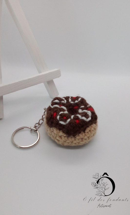 Porte clés Donut au chocolat 🍩
