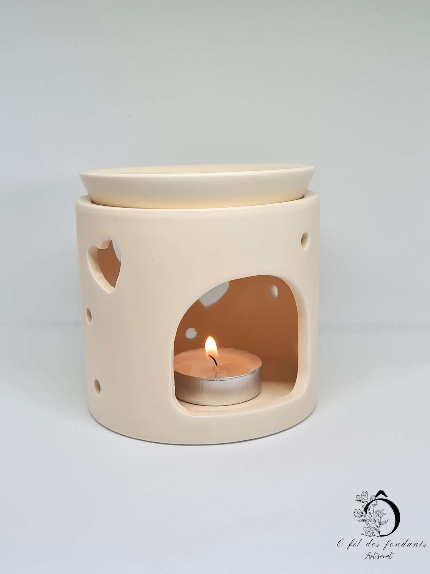 Brûle parfum Crème en céramique