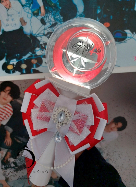 Noeud Ribbon Lightstick Blanc & Rouge