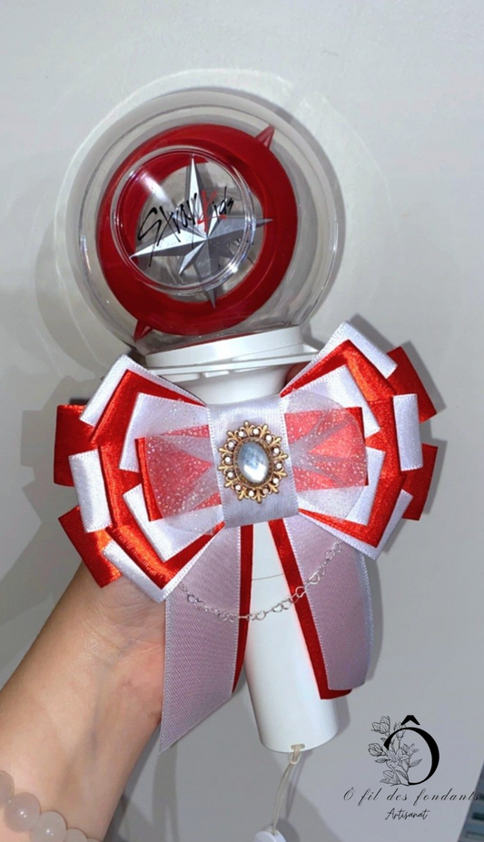 Noeud Ribbon Lightstick Blanc & Rouge