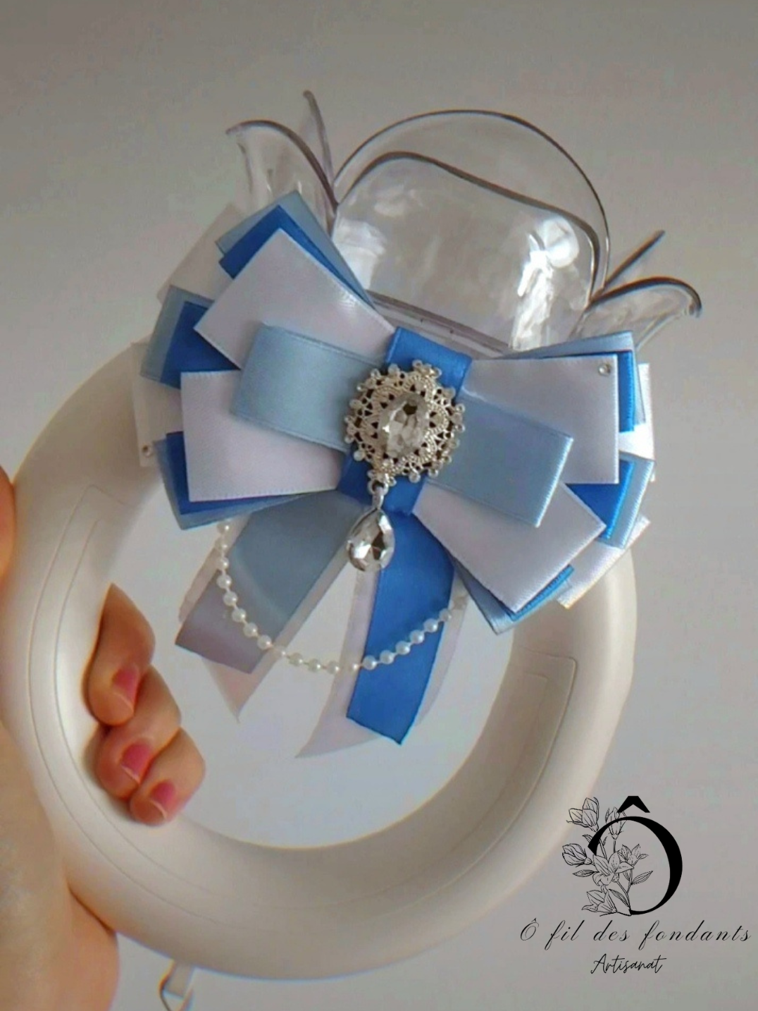 Noeud Ribbon Lightstick Blanc & Bleu