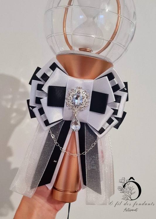 Noeud Ribbon Lightstick Blanc & Noir
