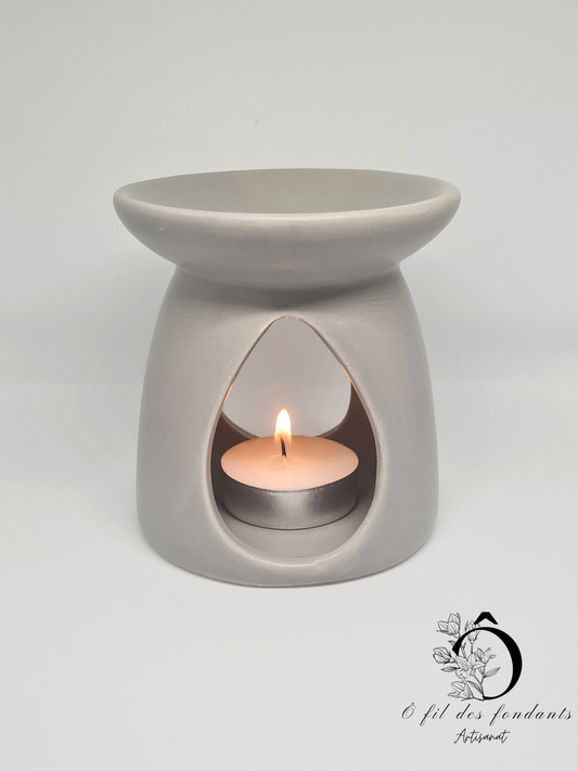 Brûle parfum Gris Mate en céramique