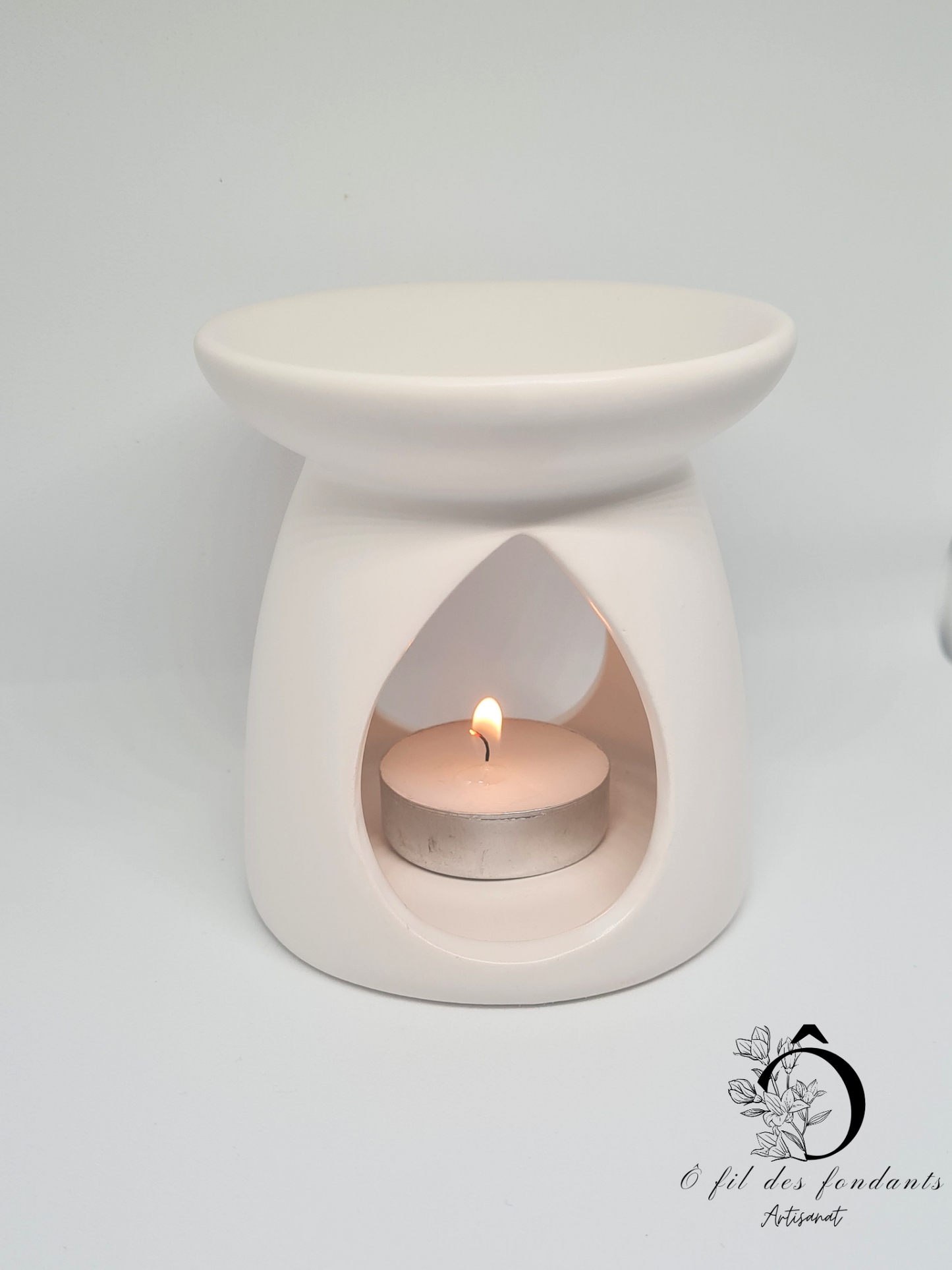 Brûle parfum Blanc Mate en céramique