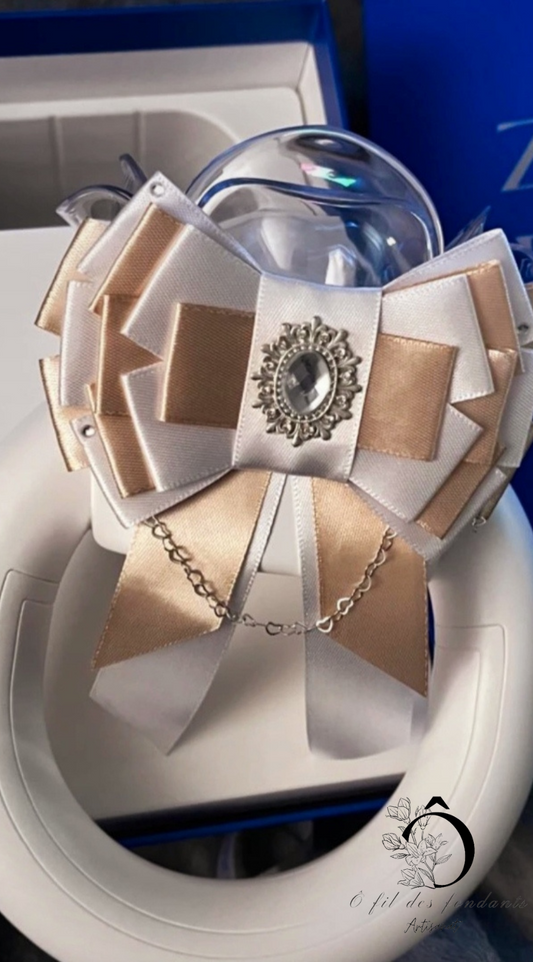 Noeud Ribbon Lightstick Blanc & Doré