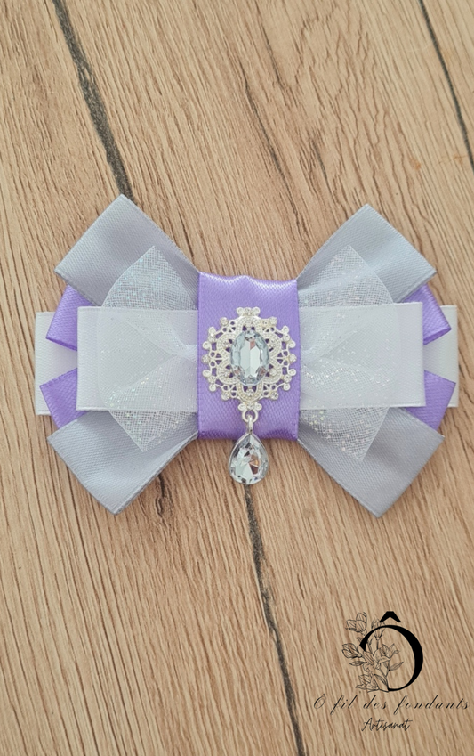 Noeud Ribbon Lightstick Blanc, Gris & Violet