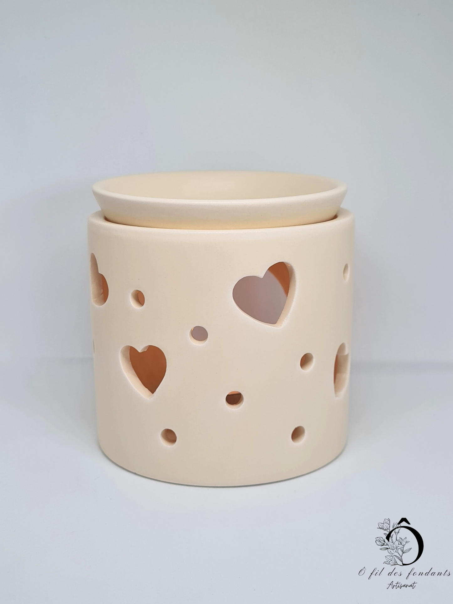 Brûle parfum Crème en céramique