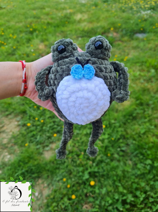 Peluche Grenouille nœud papillon Bleu