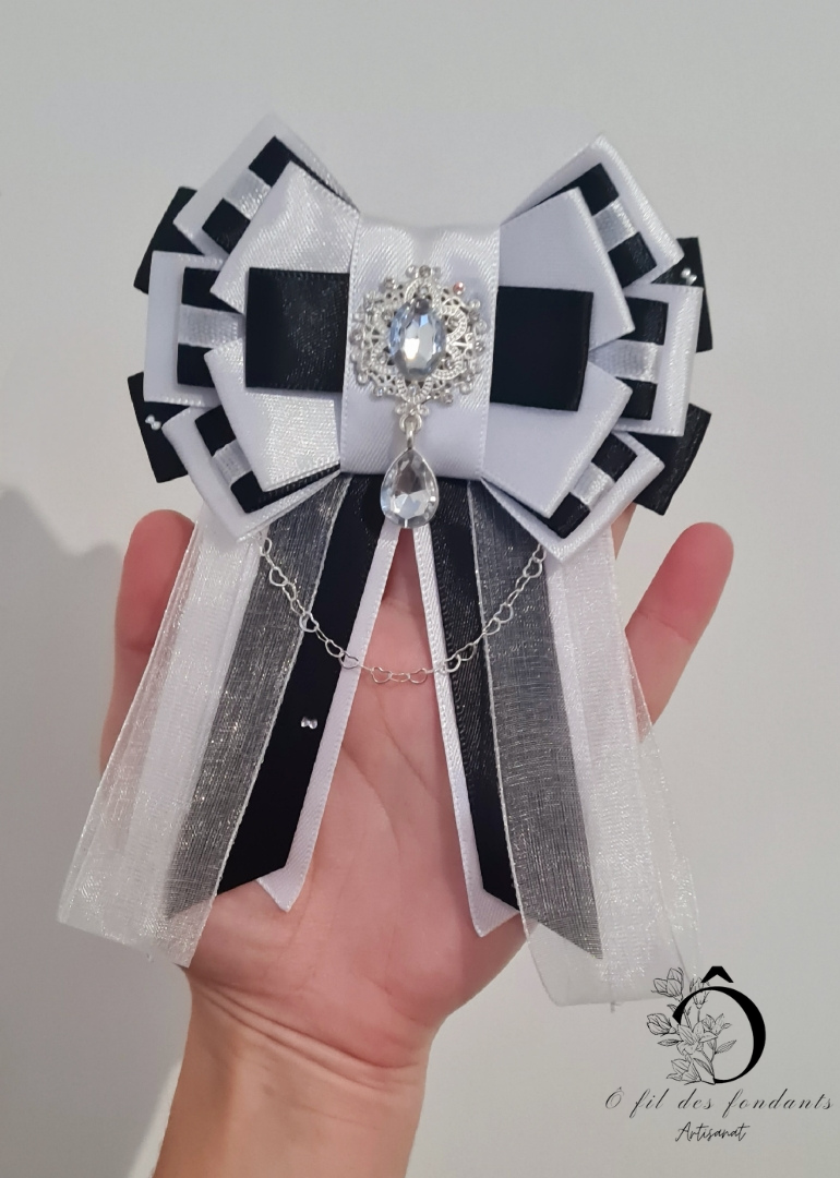 Noeud Ribbon Lightstick Blanc & Noir