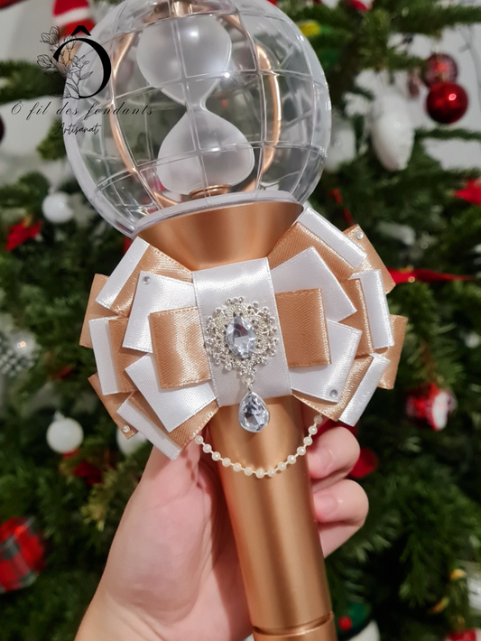 Noeud Ribbon Lightstick Blanc & Doré