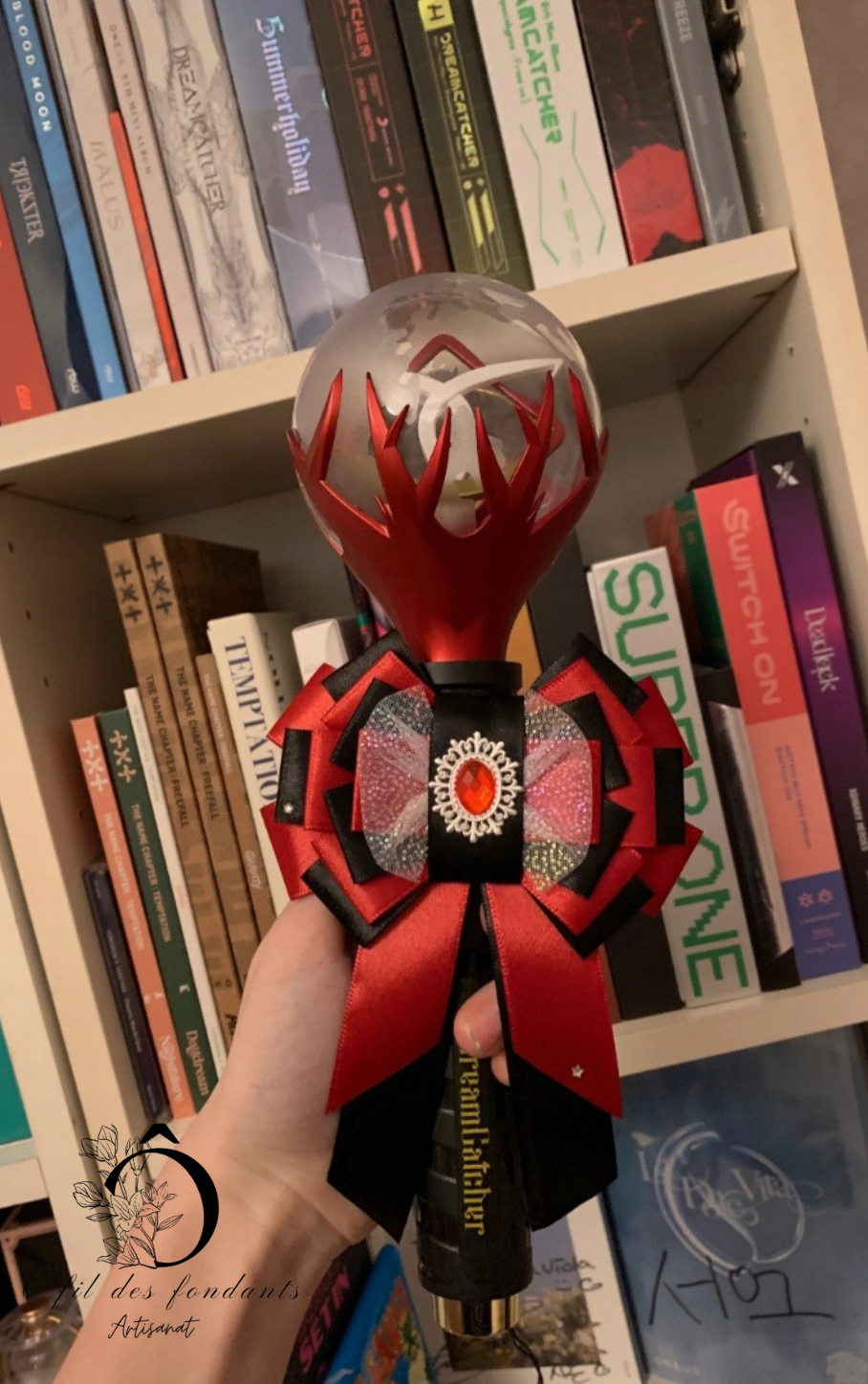 Noeud Ribbon Lightstick Noir & Rouge