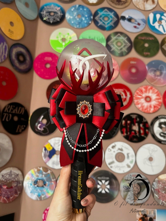 Noeud Ribbon Lightstick Noir & Rouge