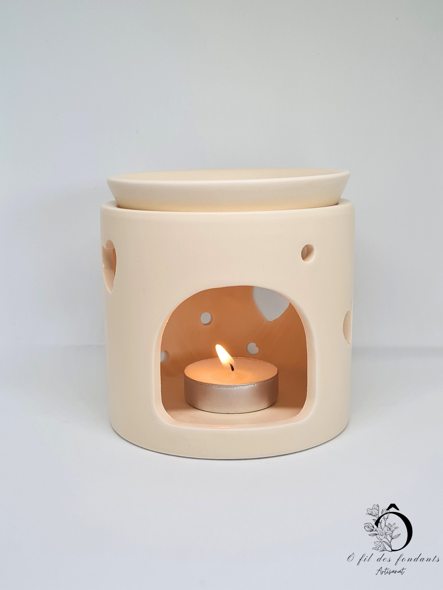 Brûle parfum Crème en céramique
