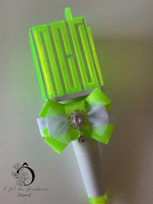 Noeud Ribbon Lightstick Blanc & Vert fluo