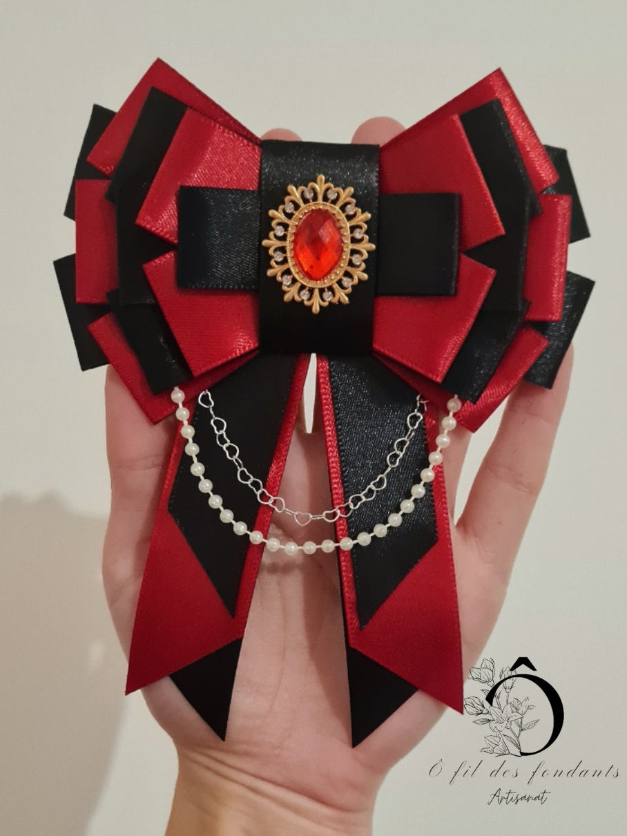 Noeud Ribbon Lightstick Noir & Rouge