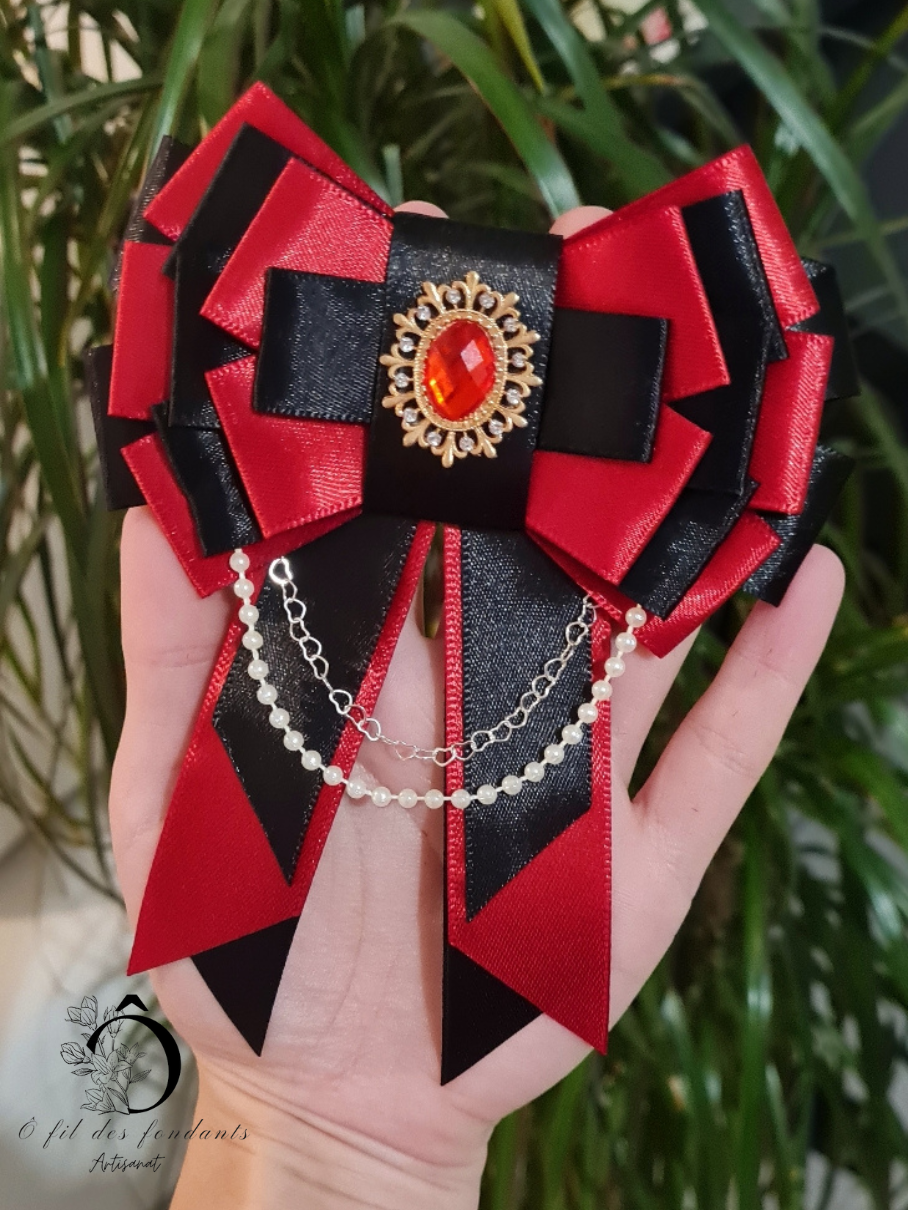 Noeud Ribbon Lightstick Noir & Rouge